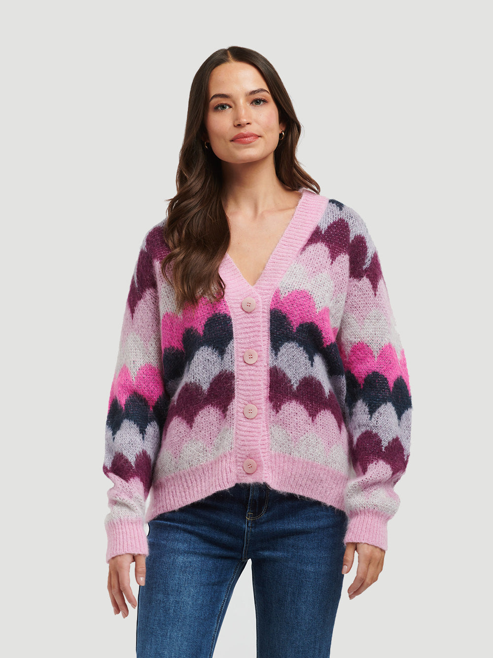 Mohair Razz Knit Cardi - MULBERRY