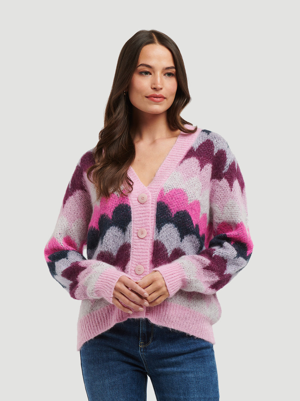 Mohair Razz Knit Cardi - MULBERRY