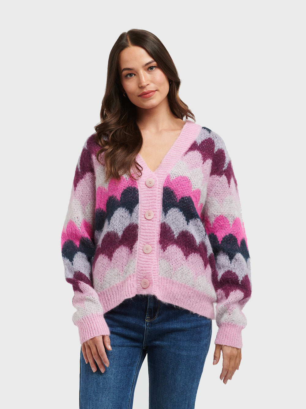Mohair Razz Knit Cardi - MULBERRY