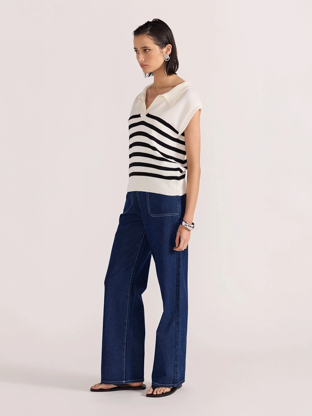 Remi Stripe Polo Knit