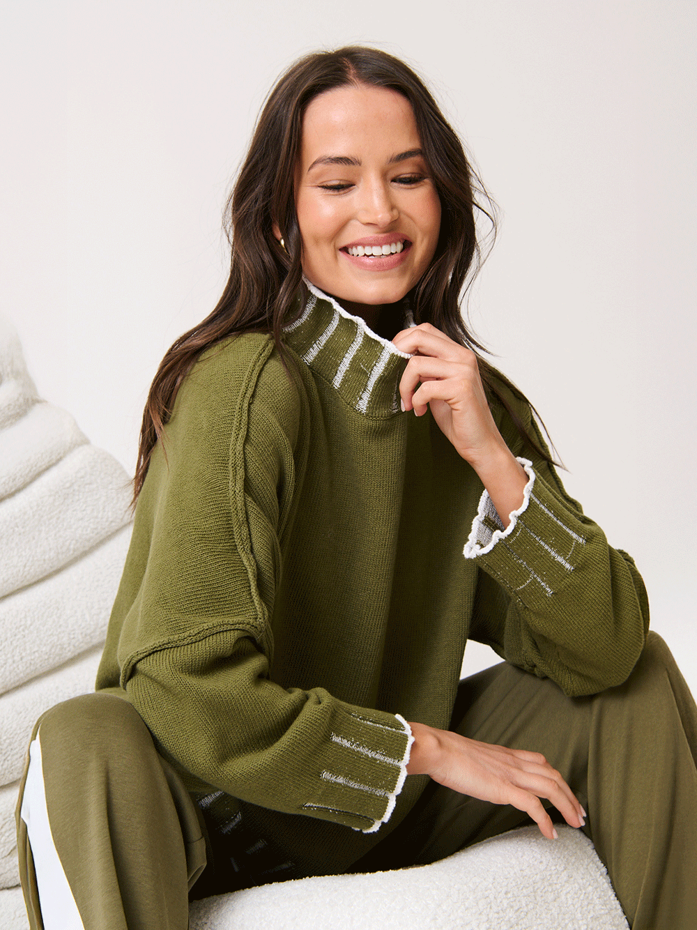Romy Knit Sweater - KHAKI