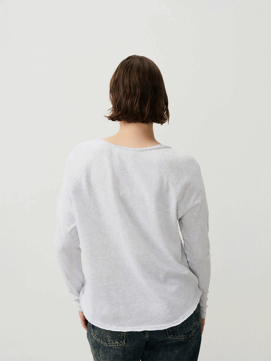 Sonoma Boat Neck Long Sleeve Top - ARCTIC MELANGE