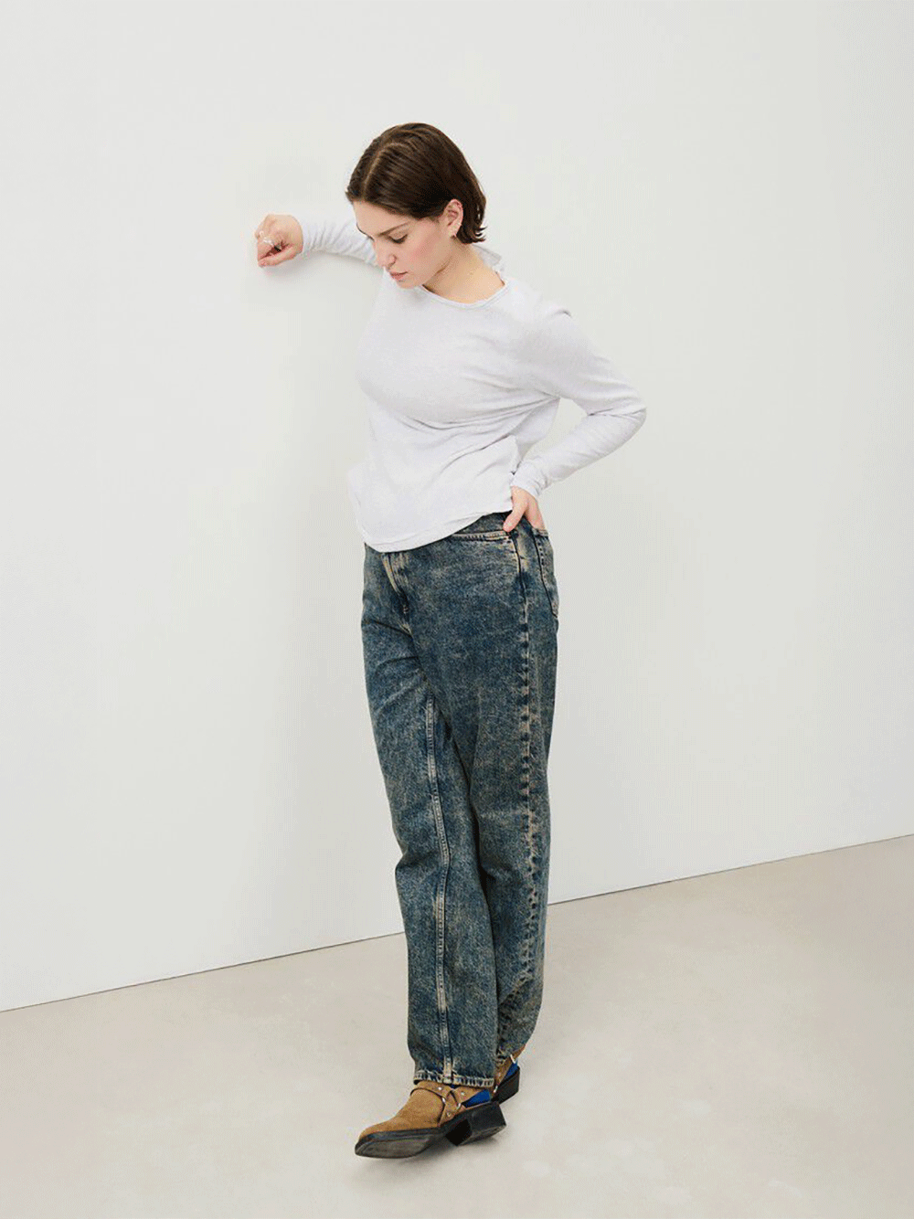 Sonoma Boat Neck Long Sleeve Top - ARCTIC MELANGE