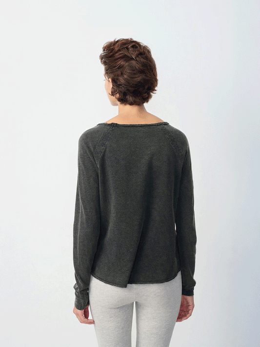 Sonoma Boat Neck Long Sleeve Top - VINTAGE BLACK