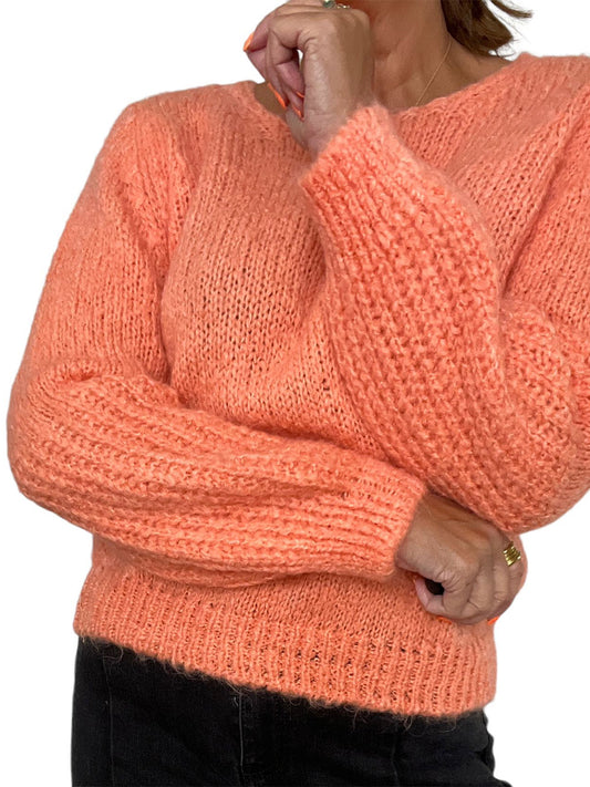Sorbetto Cable Knit Sweater - PEACH
