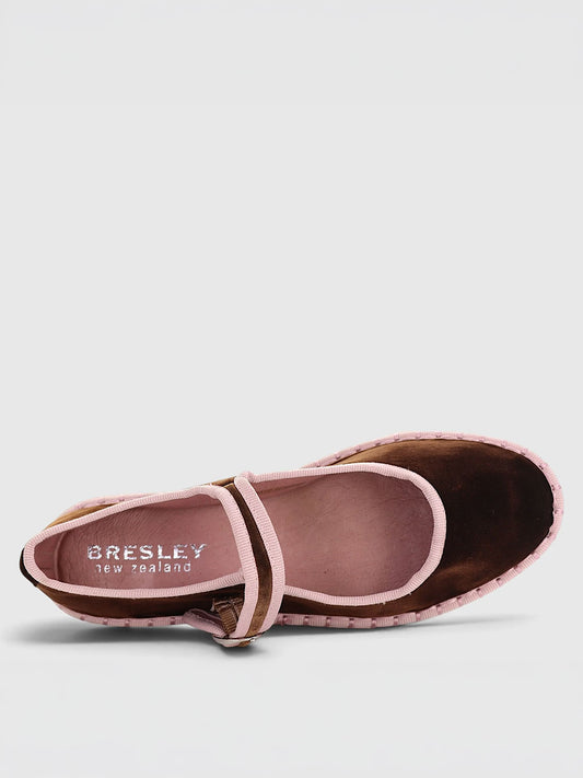 Spanol Suede Shoes - CHOC/PINK