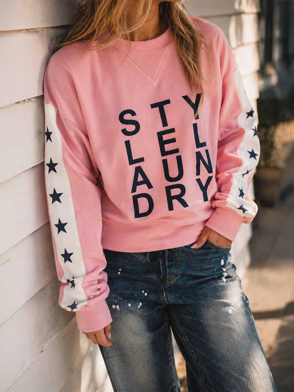 Stars and Logo Sweater - PINK