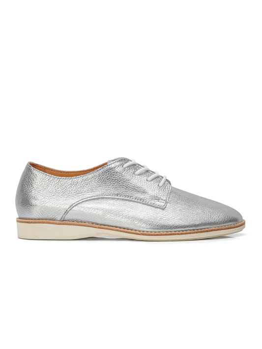 Derby Super Soft Leather Shoes - SILVER