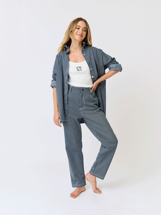 Tamika Shirt - STRIPE DENIM