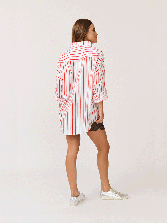 Tammy Stripe Shirt - CAMPARI STRIPE