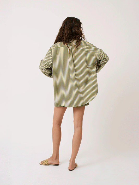 Tammy Stripe Shirt - PALM STRIPE