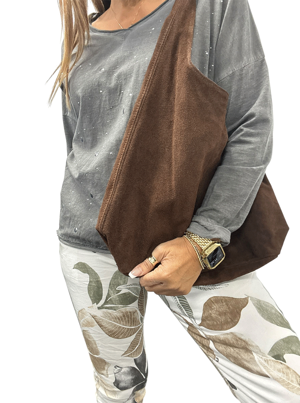 Suede Bucket Bag - CHOCOLATE