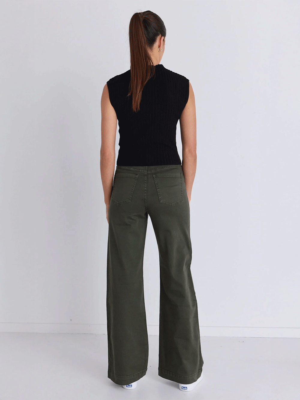 Zoey High Rise Wide Leg Pocket Jeans - DARK KHAKI