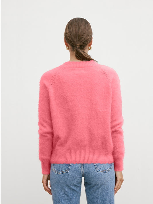 Adele Cashmere Crew Neck Knit - PUNCH