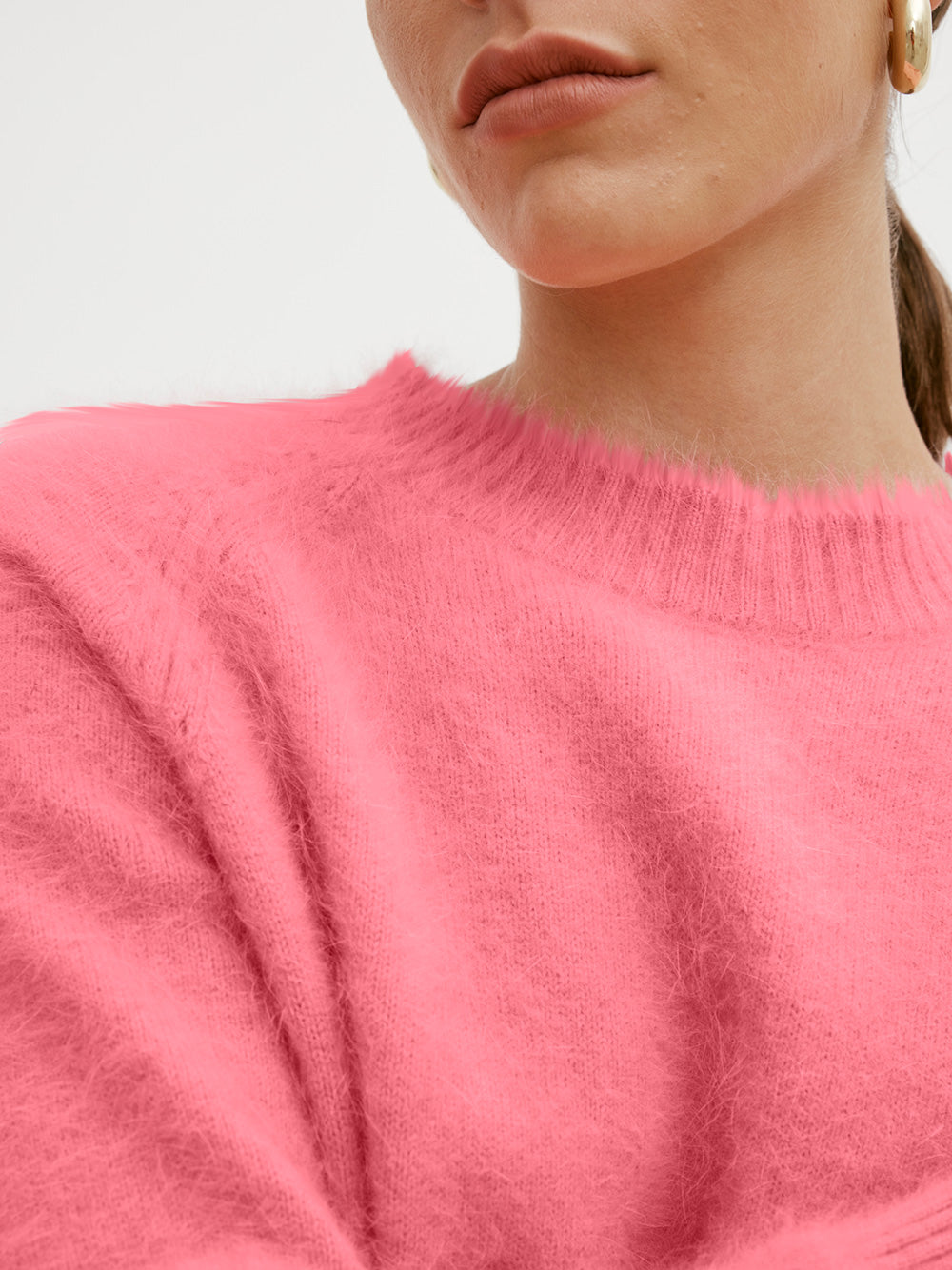 Adele Cashmere Crew Neck Knit - PUNCH