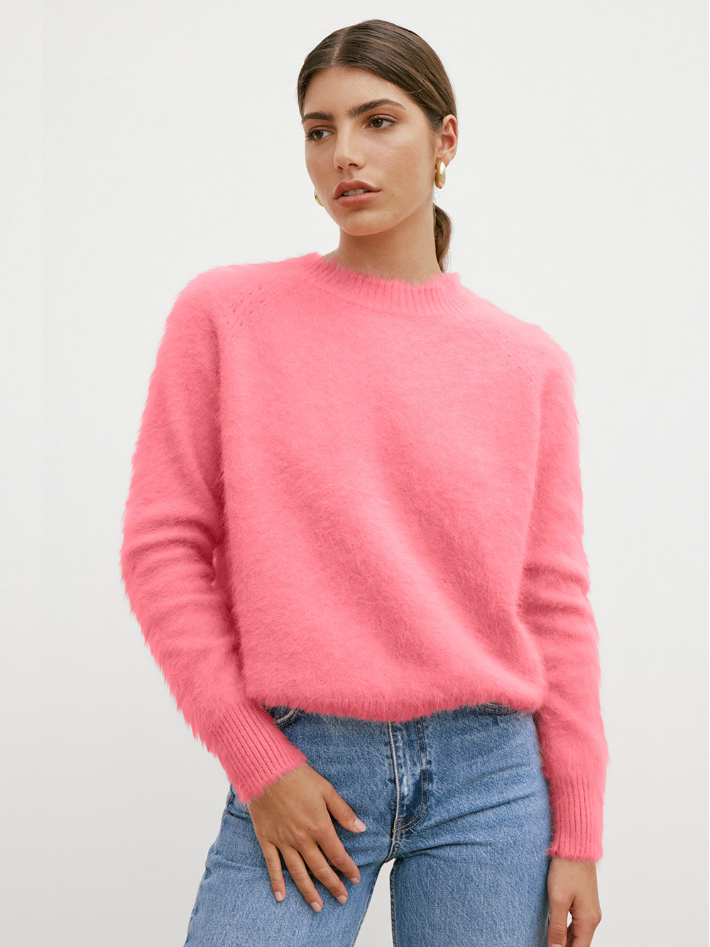 Adele Cashmere Crew Neck Knit - PUNCH