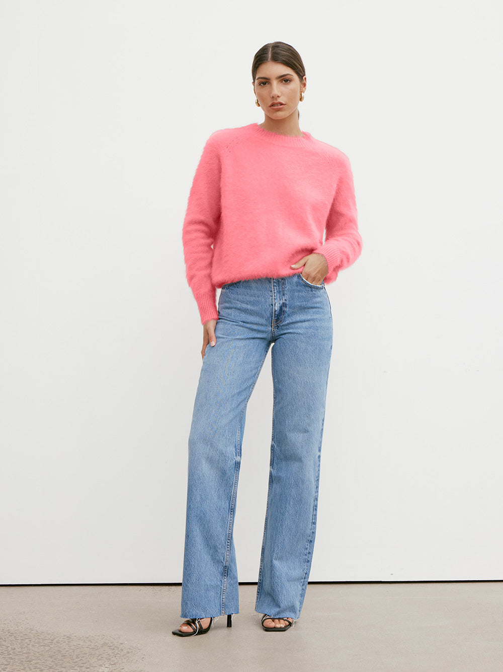 Adele Cashmere Crew Neck Knit - PUNCH