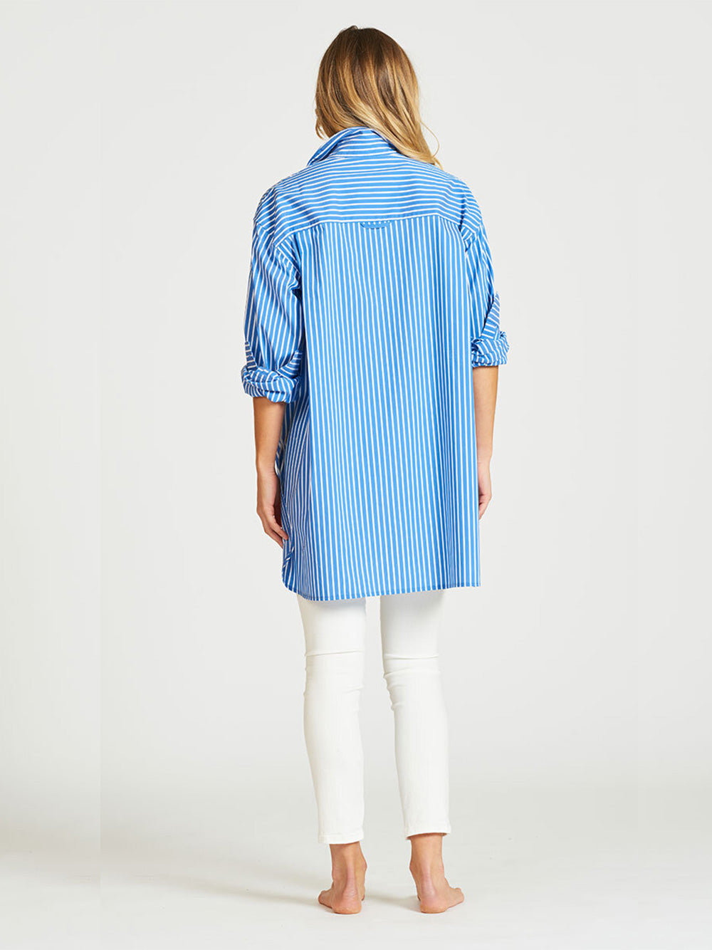 Boyfriend Oversized Shirt - AZURE STRIPE