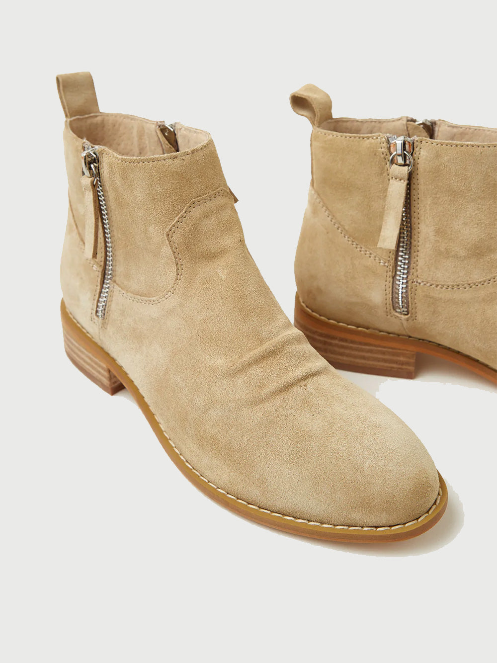 Danny Leather Boots - IVORY SUEDE