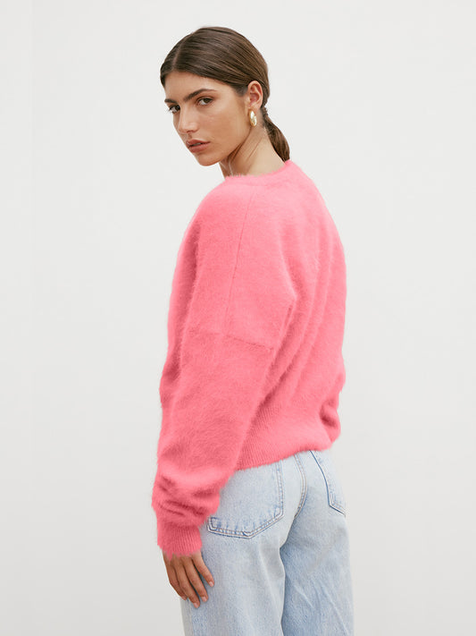 Frankie Cashmere Crew Neck Cardigan - PUNCH