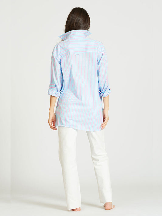 Boyfriend Double Pocket Shirt - ICE BLUE