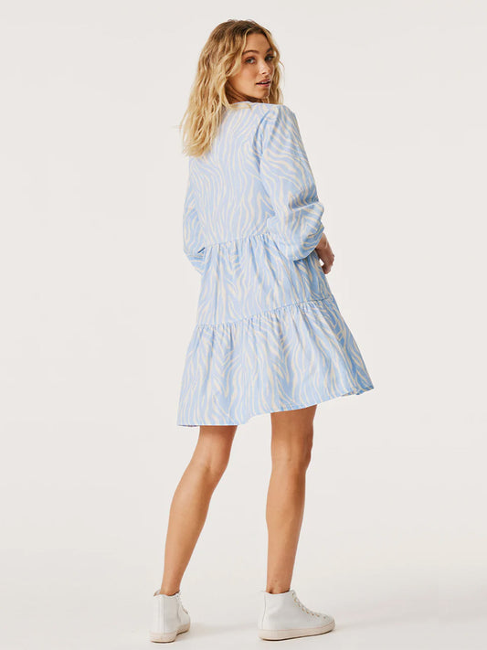Indiana Mini Dress - ICE BLUE ZEBRA