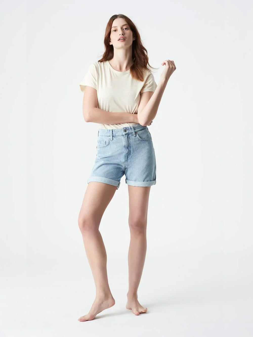 Marla Bleached Denim Shorts