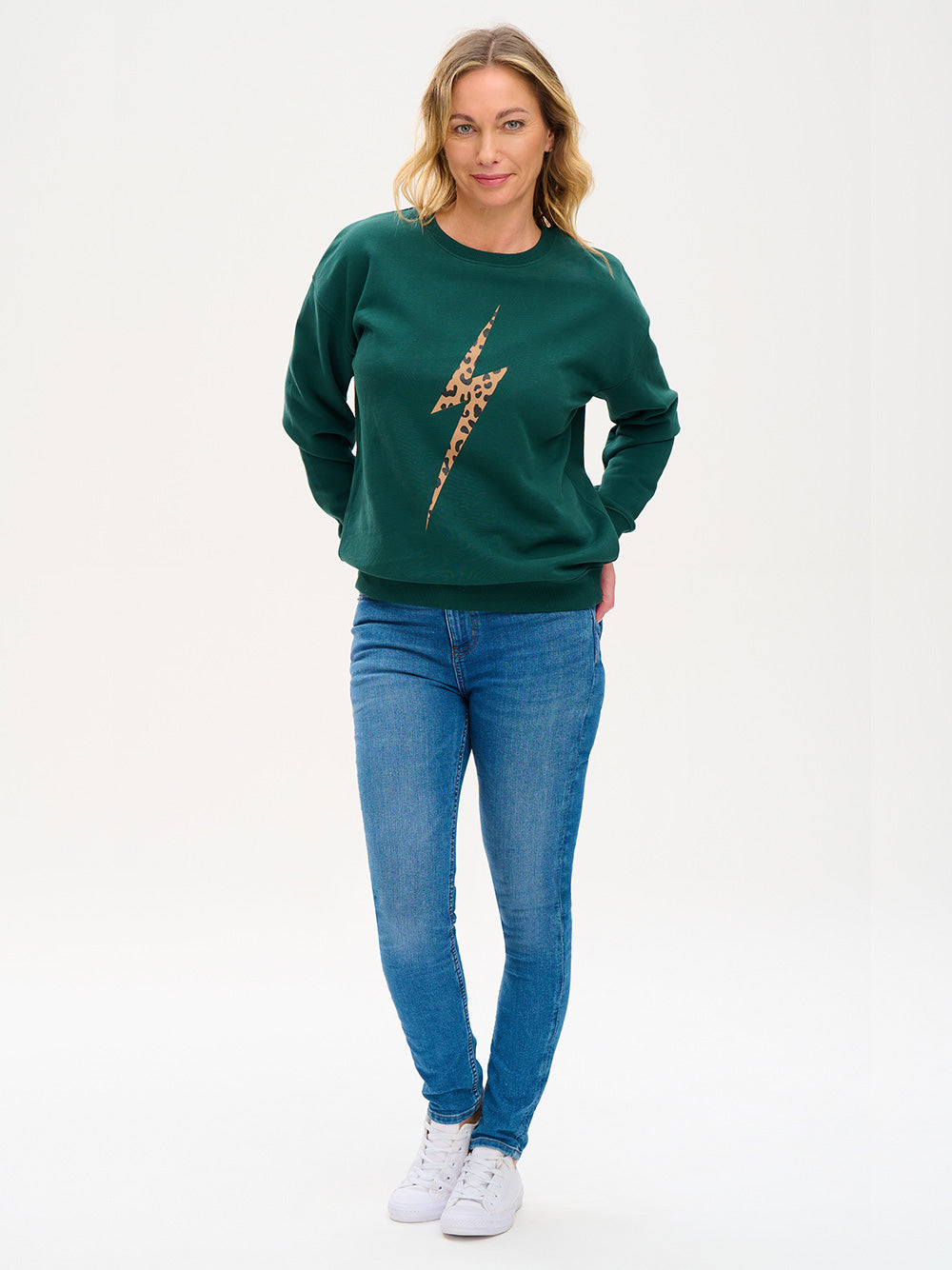 Noah Sweatshirt - DARK GREEN/WILD LIGHTNING