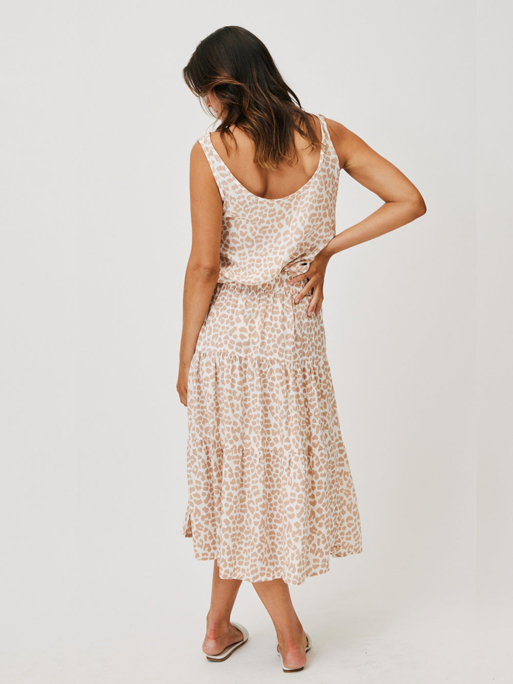 CARTEL & WILLOW Ruby Midi Skirt - NUDE LEOPARD