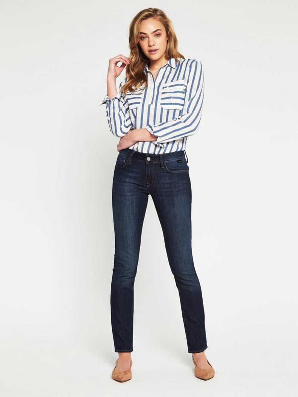Sophie Mid Rise Slim Skinny Jean in Dark Gold Contour