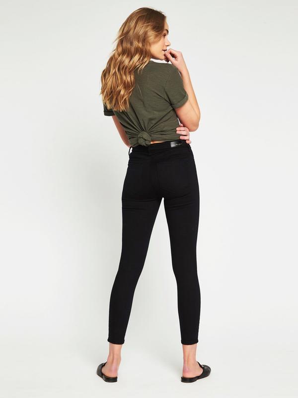 Alissa Ankle Double Black Gold Reform Jeans - BLACK