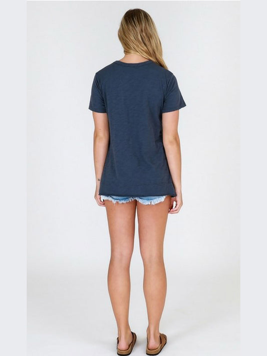 Austin Scoop Neck Tee - INDIGO