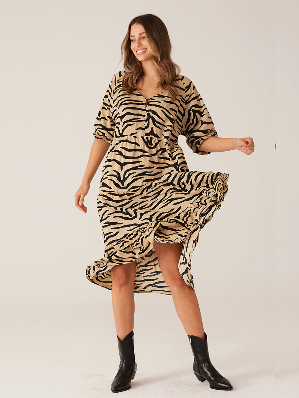Cali Midi Dress - ZEBRA