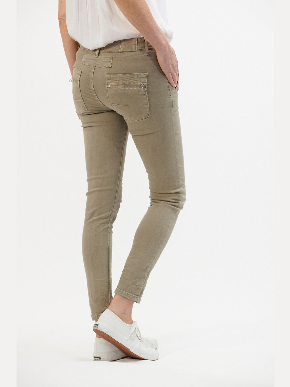 Italian Button Jean - TAUPE