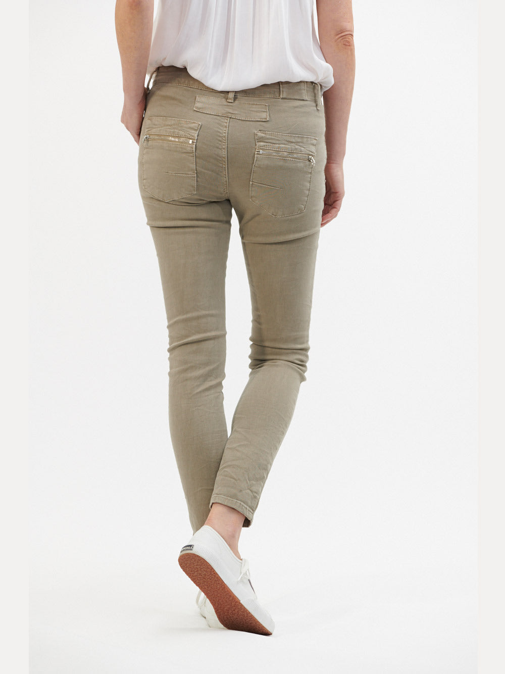 Italian Button Jean - TAUPE
