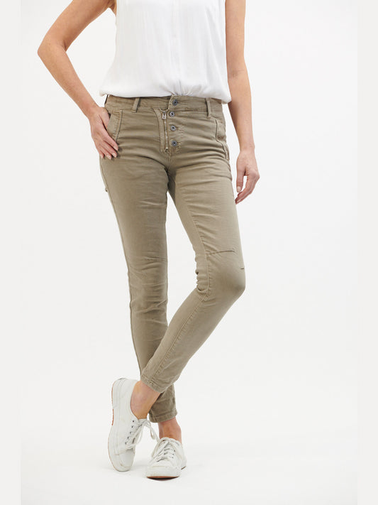 Italian Button Jean - TAUPE