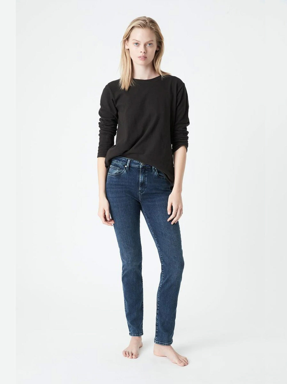 Kathleen Jeans - Tonal Foggy Deep Feather Blue