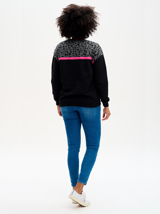 Noah Sweatshirt - BLACK/LEOPARD