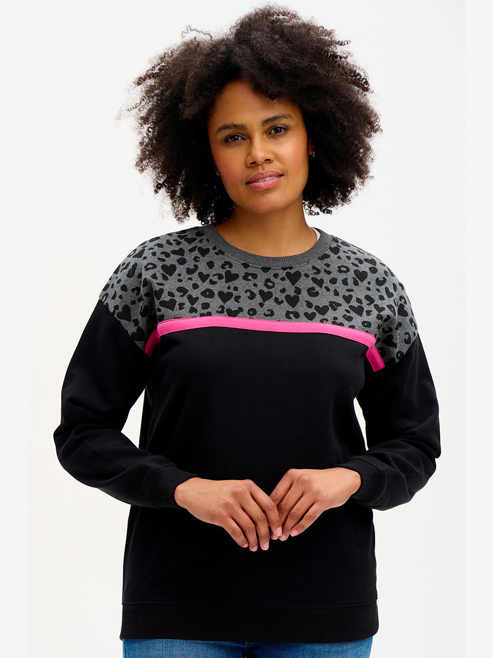 Noah Sweatshirt - BLACK/LEOPARD