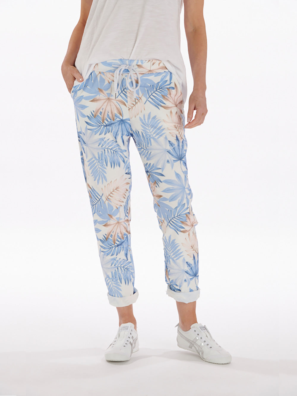Palm Print Jogger - BLUE
