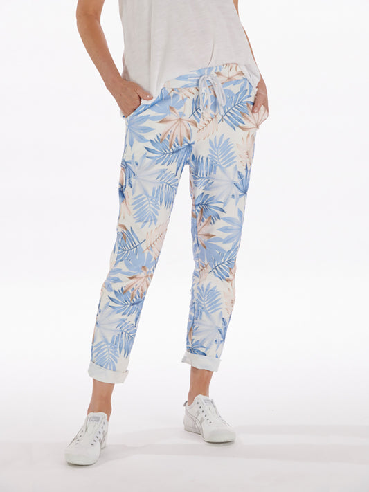 Palm Print Jogger - BLUE