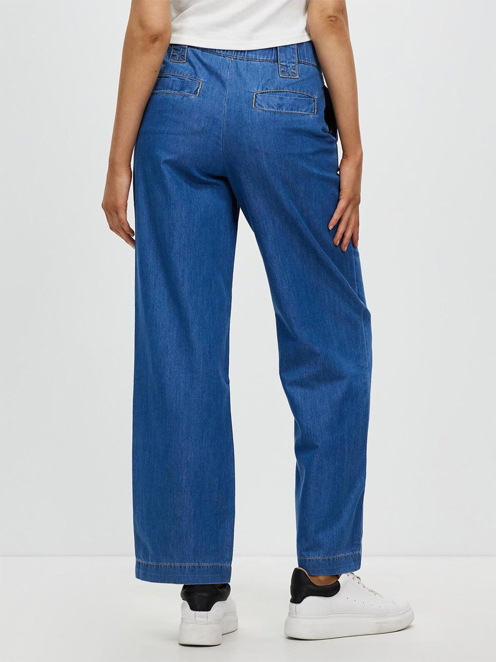 Lucia Wide Leg Pants - RODEO BLUE