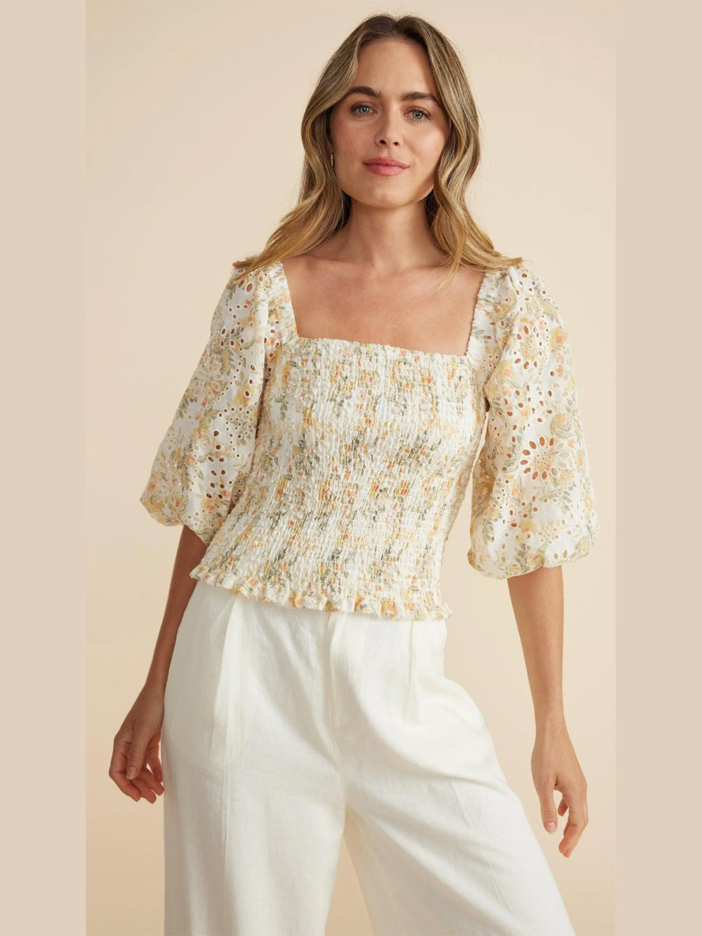 Miranda Shirred Blouse