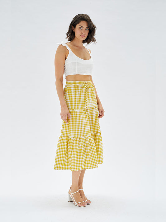 Temara Tiered Midi Skirt