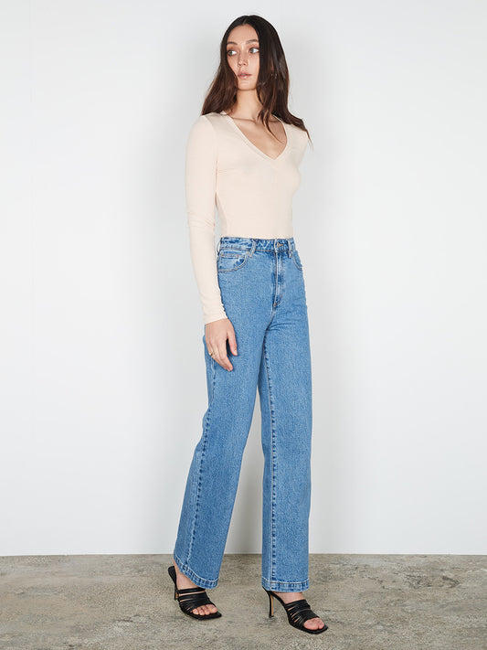 Virgo V Neck Top - SHELL