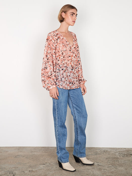 Mosaic V-Neck Blouse