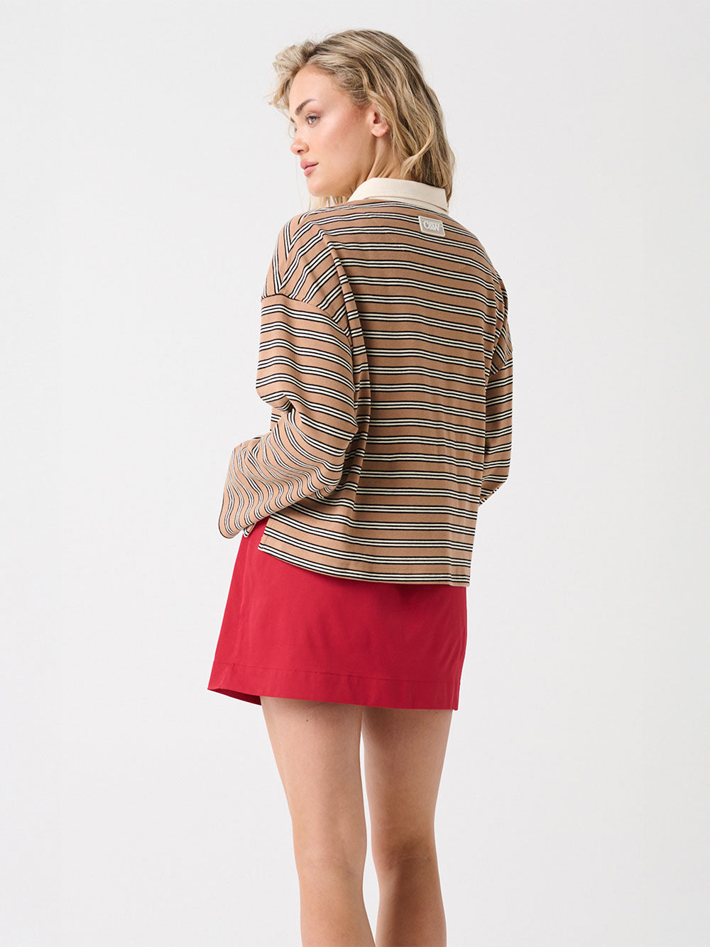 Alisa Rugby Tee - TOFFEE STRIPE