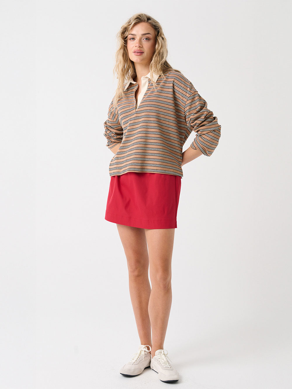 Alisa Rugby Tee - TOFFEE STRIPE
