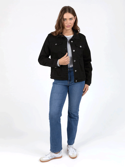 Angie Denim Jacket - BLACK