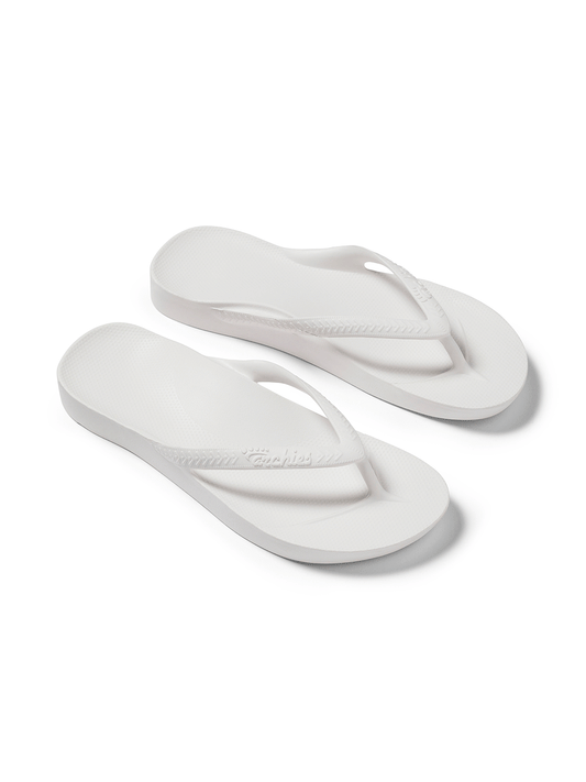 Arch Support Flip Flops - WHITE